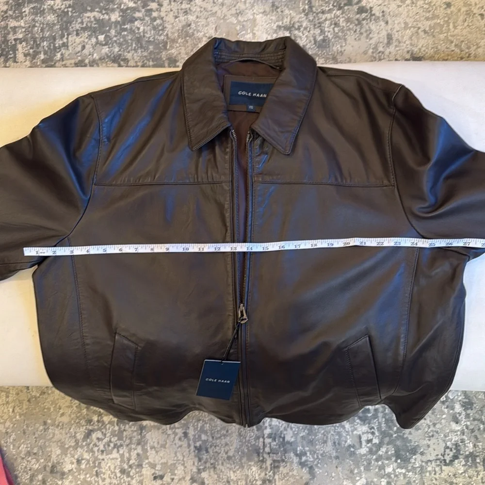 NWT Cole Haan Brown Leather Jacket Size XXL - Picture 10 of 12